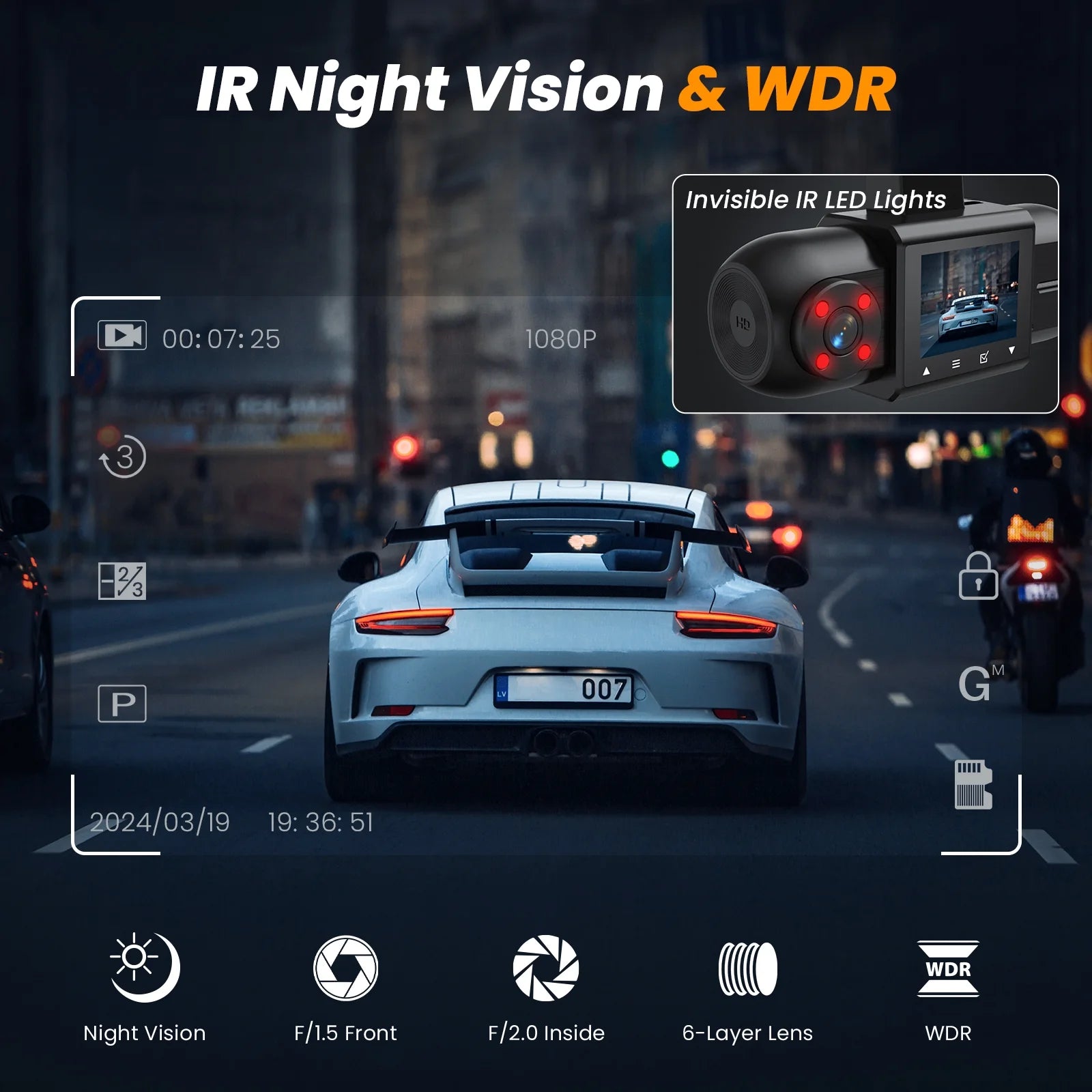Experience Unmatched Safety with the NEXPOW Dual Dash Cam - 1080P Front and Inside Camera with Night Vision, 24-Hour Parking Monitor, and 32GB Card Included