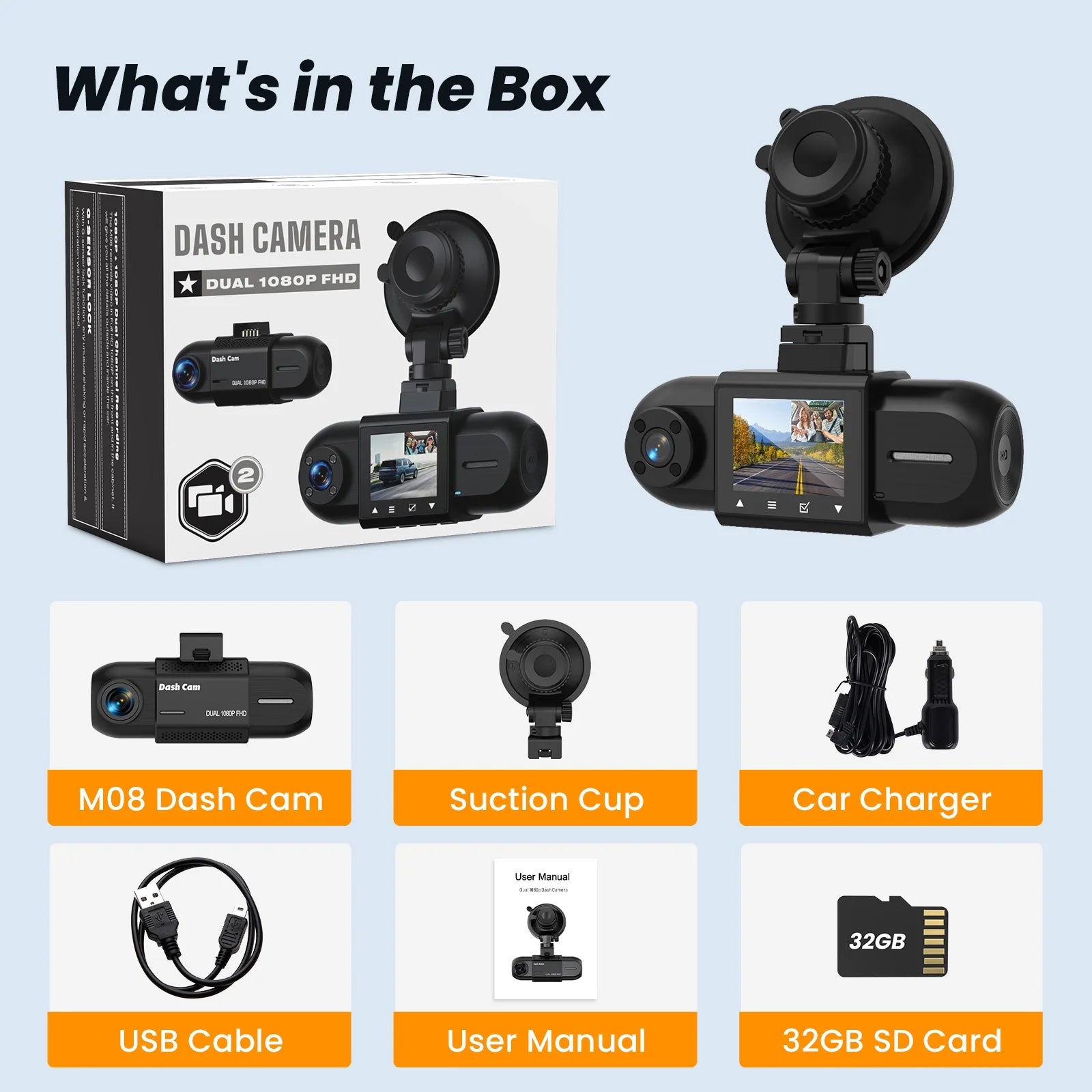 Experience Unmatched Safety with the NEXPOW Dual Dash Cam - 1080P Front and Inside Camera with Night Vision, 24-Hour Parking Monitor, and 32GB Card Included