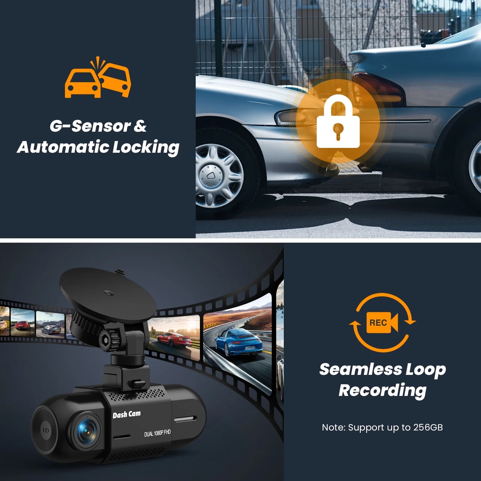 Experience Unmatched Safety with the NEXPOW Dual Dash Cam - 1080P Front and Inside Camera with Night Vision, 24-Hour Parking Monitor, and 32GB Card Included