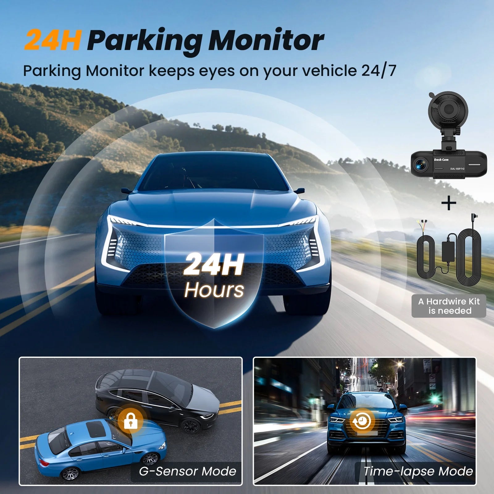 Experience Unmatched Safety with the NEXPOW Dual Dash Cam - 1080P Front and Inside Camera with Night Vision, 24-Hour Parking Monitor, and 32GB Card Included
